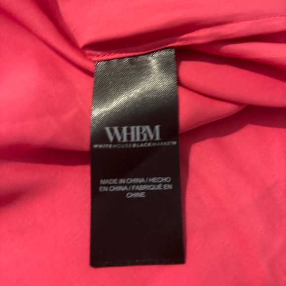 White House Black Market Pink Satiny tie front Blouse - Picture 10 of 10